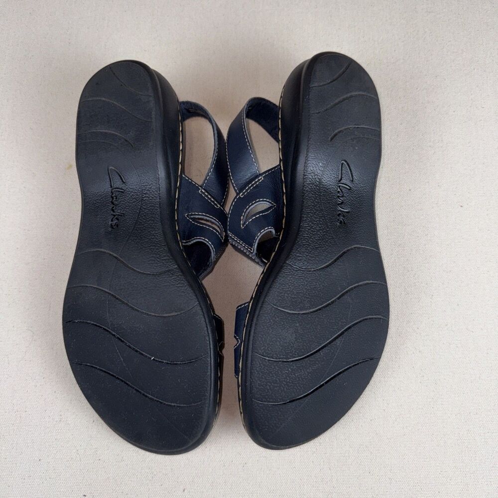 Clark’s Collection Women’s Leisa Lakelyn Sandal Slingback Navy Leather 9M - Picture 6 of 9